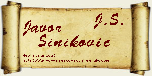 Javor Šiniković vizit kartica